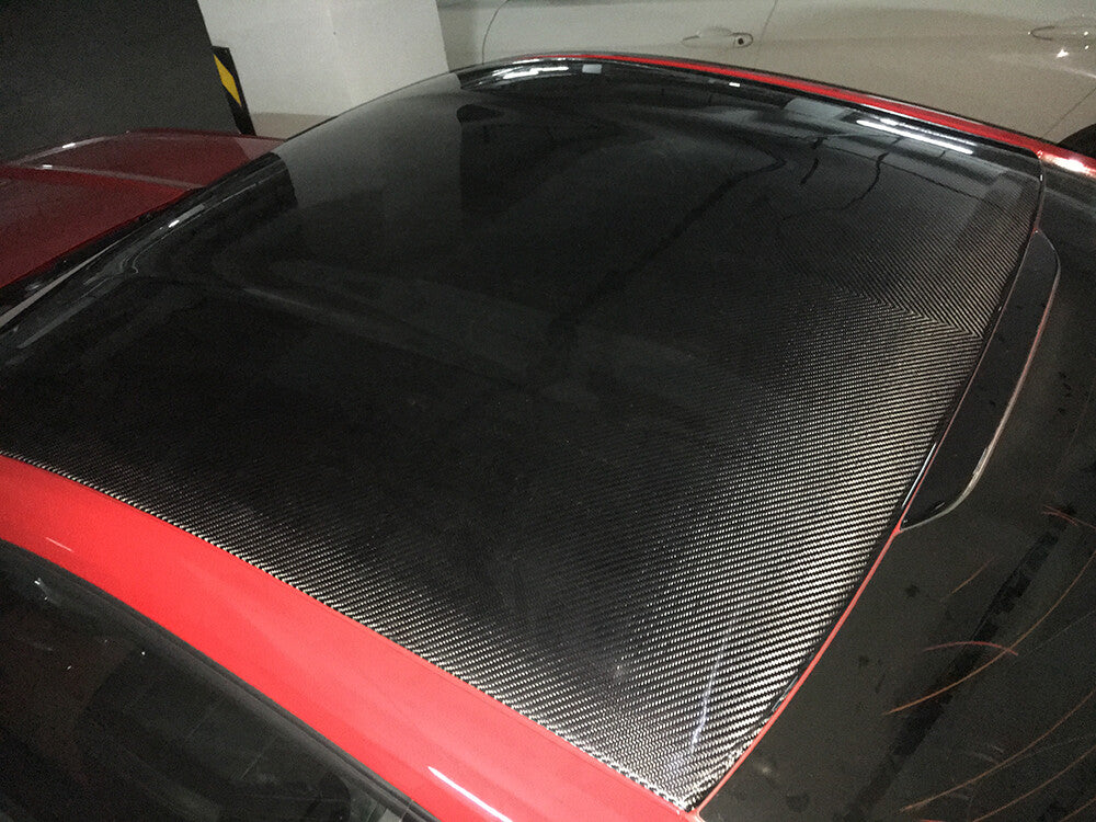 Carbon Fiber Top Roof Cover Decorative Trims Fit for Ford for Mustang Coupe 2015-17
