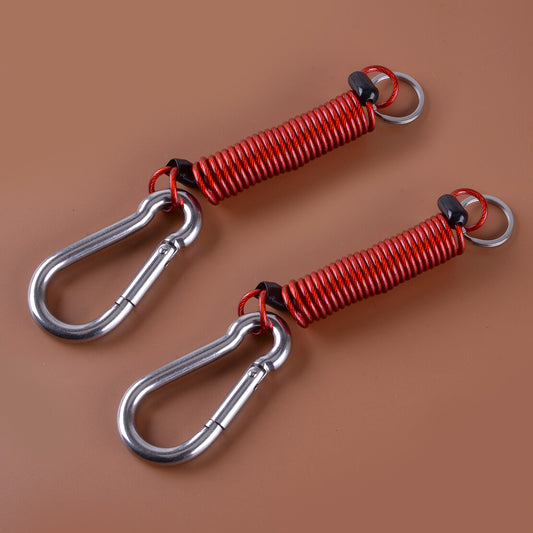 2Pcs 80mm RV Trailer Boat Cable Spring Clip Safety Buckle Connector Elastic Rope Q