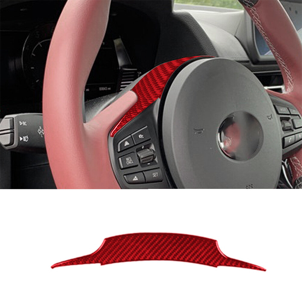 Red Carbon Fiber Inner Steering Wheel Trim for Toyota Supra A90 2019-2022