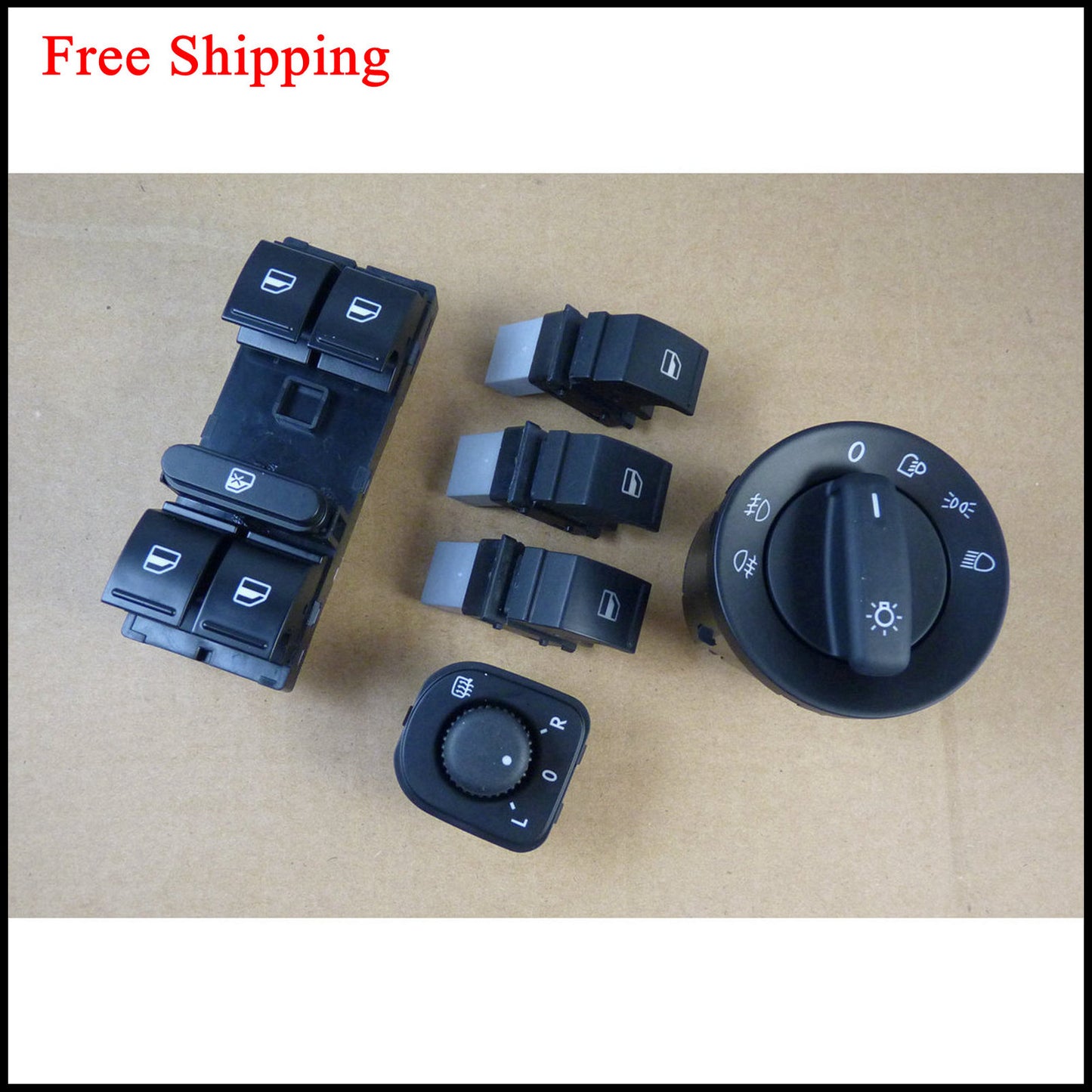 Suitable for Golf 5, 6, for Jetta , for Passat B6, CC, for Tiguan mirror window headlight switch set (6) n