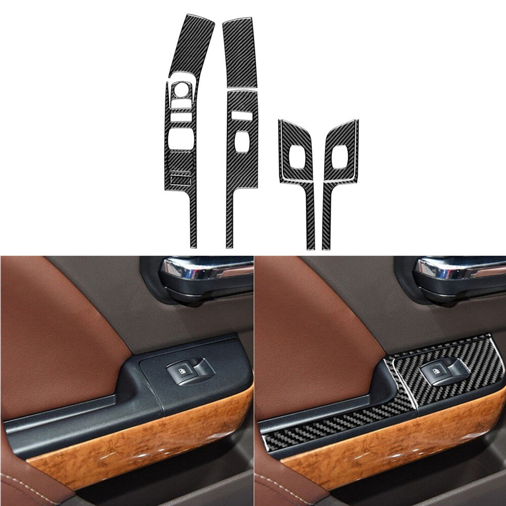 Red Carbon Fiber Window Switch Lift Panel Cover Trim for Volvo V60 2010-2017 v