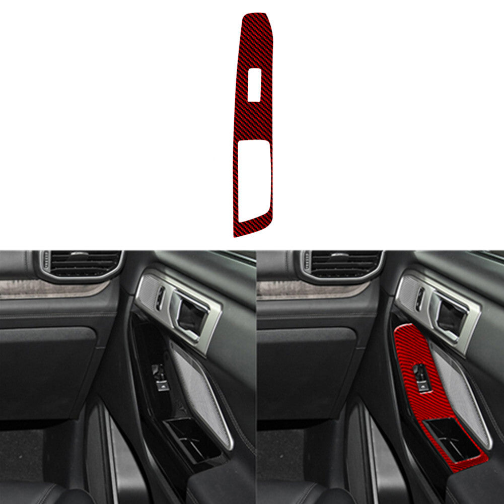 Red Carbon Fiber Upper Glove Box Accent Trim For Silverado for GMC for SIERRA 2014-2018 v