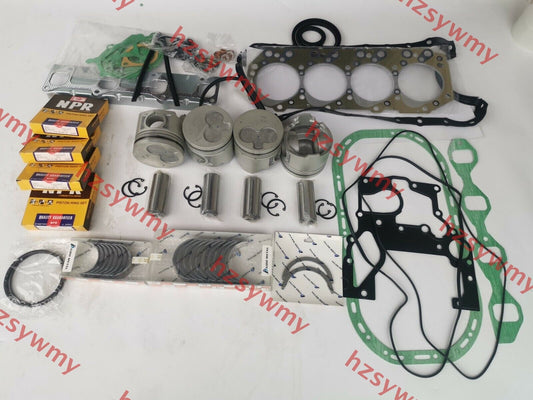 Rebuild kit for Isuzu 4JG1-T, 4JG1, 4JG1T: Overhaul gaskets + pistons + ring assemblies.