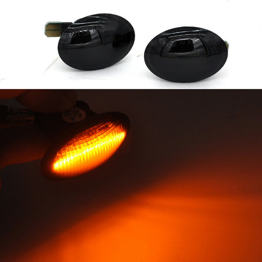 2x Dynamic Flowing smoke amber LED Side Marker signal Light for Fiat 500 500c v