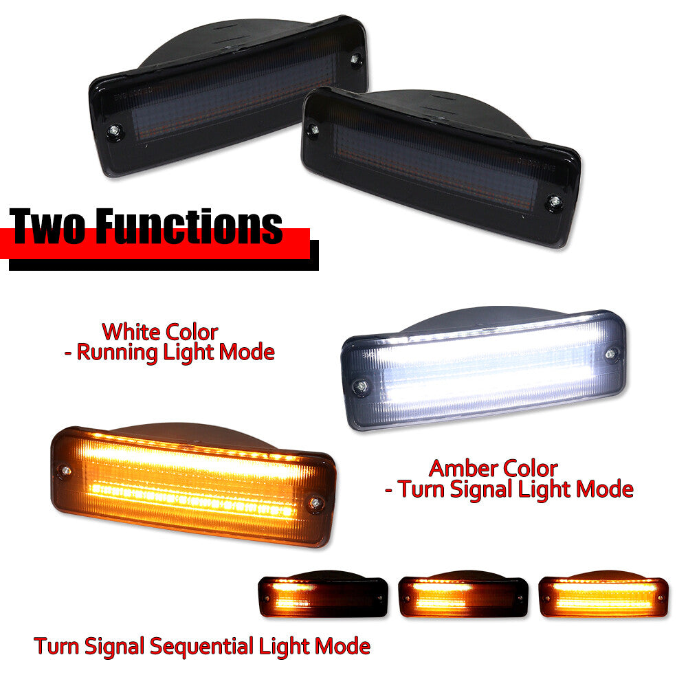 Smoke amber and white LED signal light pair suitable for 89-95 pickup 90-91 4Runner- v
