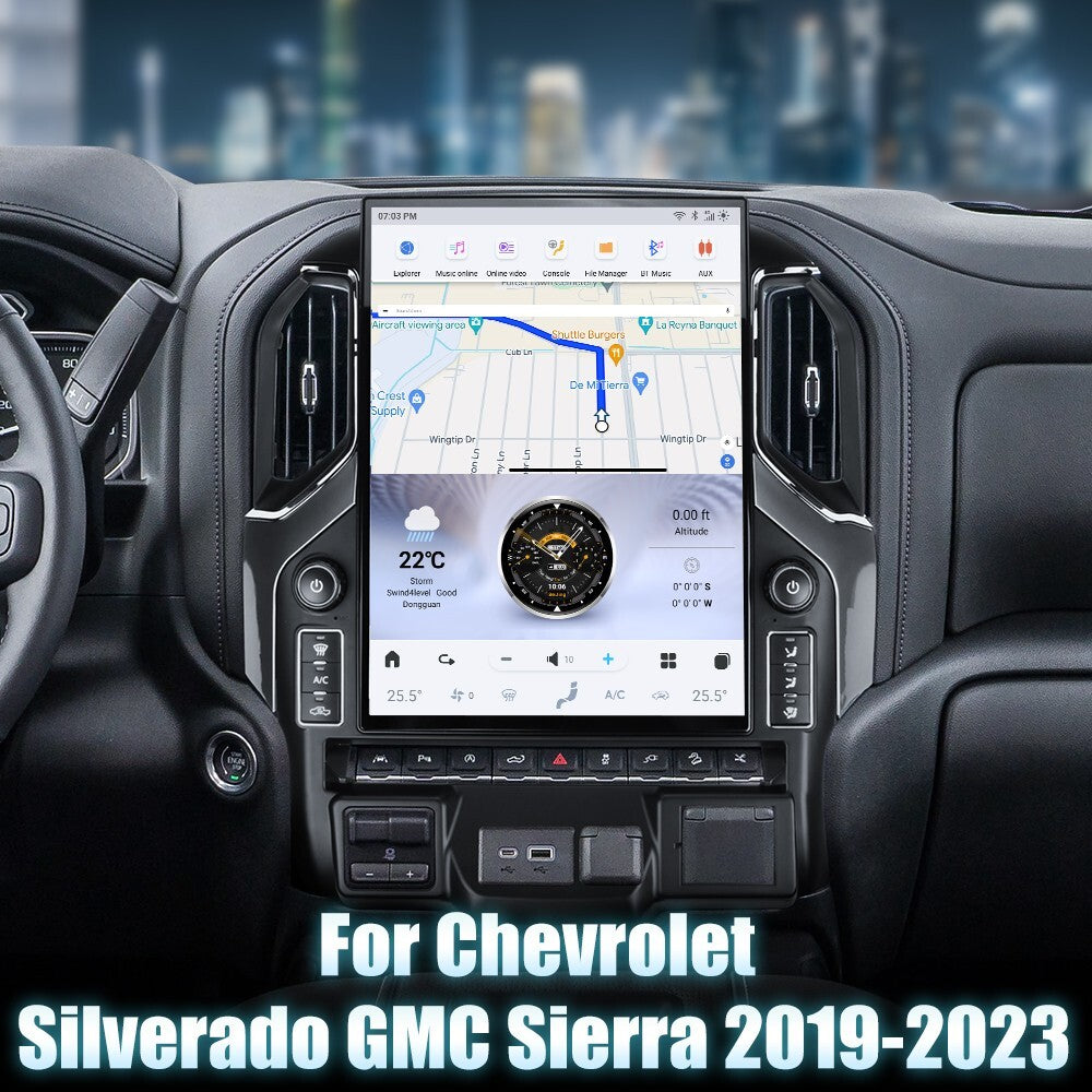 15.6 Radio for Chevrolet Silverado for GMC for Sierra 2019-2023 for Tesla Vertical Screen