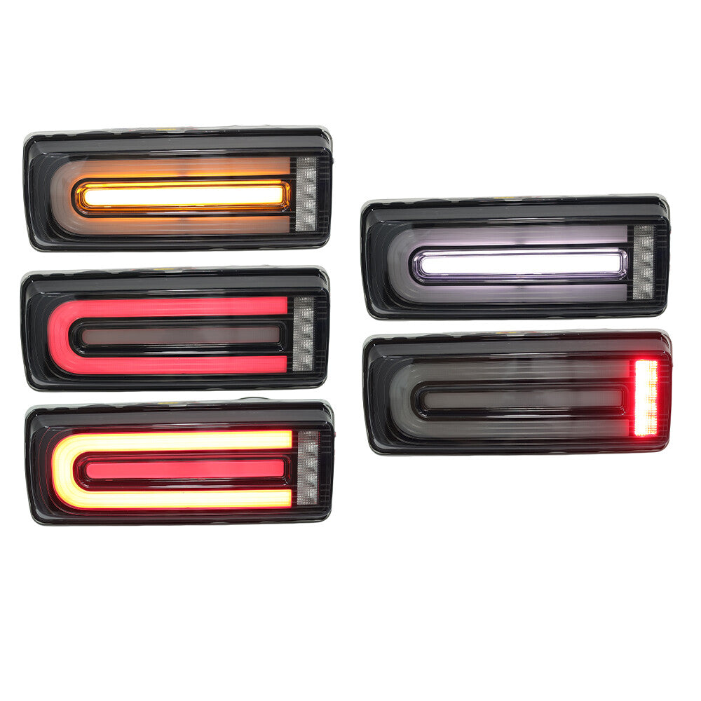 2× Für for Mercedes W463 2009-2018 LED Rückleuchte Heckleuchte Lauflicht Schwarz L+R