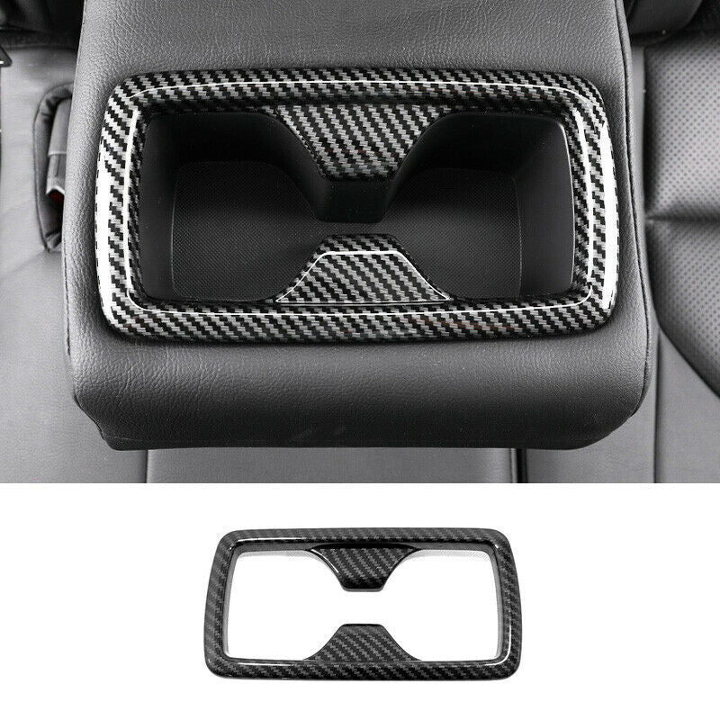 for Toyota Highlander 2020-2024 Carbon Fiber Rear Water Cup Holder Frame Trim
