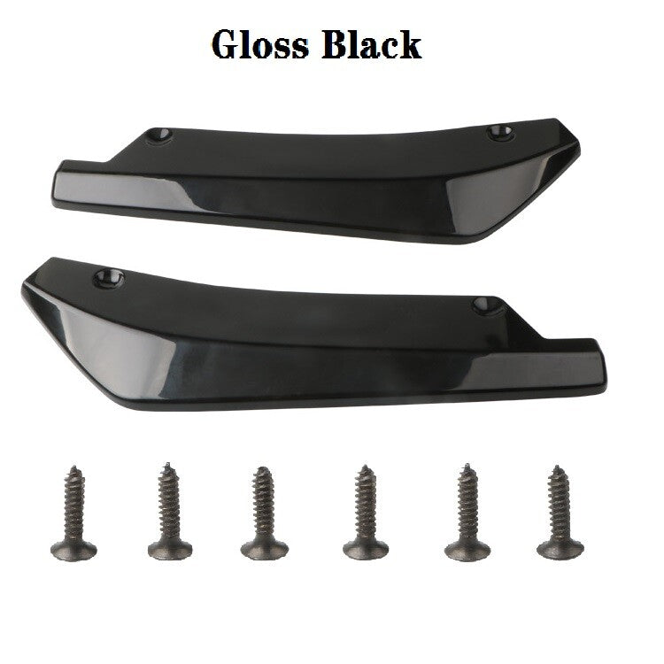 2-Pack Universal Gloss Black Rear Bumper Lip Diver Splitter Kanard Protective Film n