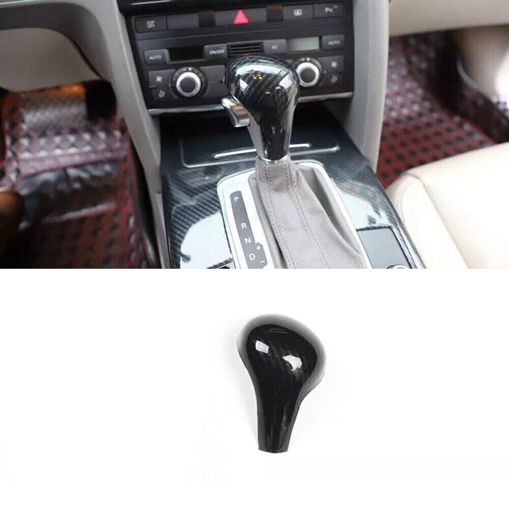 for Audi A6 2008-2011 Carbon Fiber Look Inner Console Gear Shift Knob Cover Trim