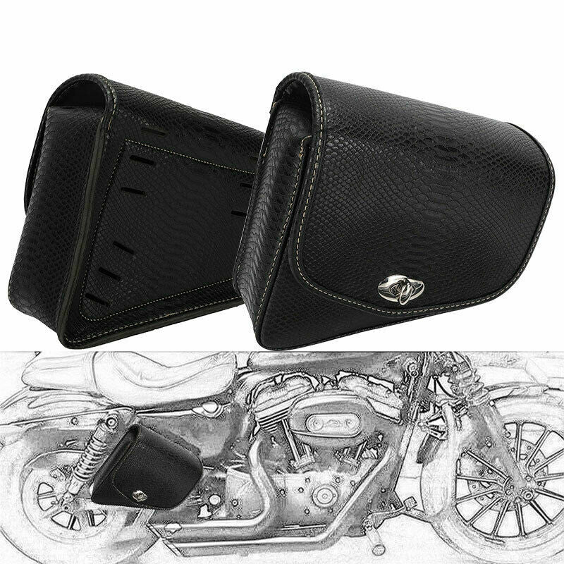 Motorcycle Leather Right Side Solo Saddle Bag Luggage for Sportster XL883 XL1200