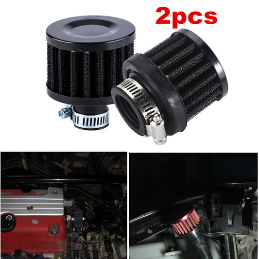 2x 25mm Black Car Accessory Cold Air Intake Filter Turbo Vent Crankcase Breather Q