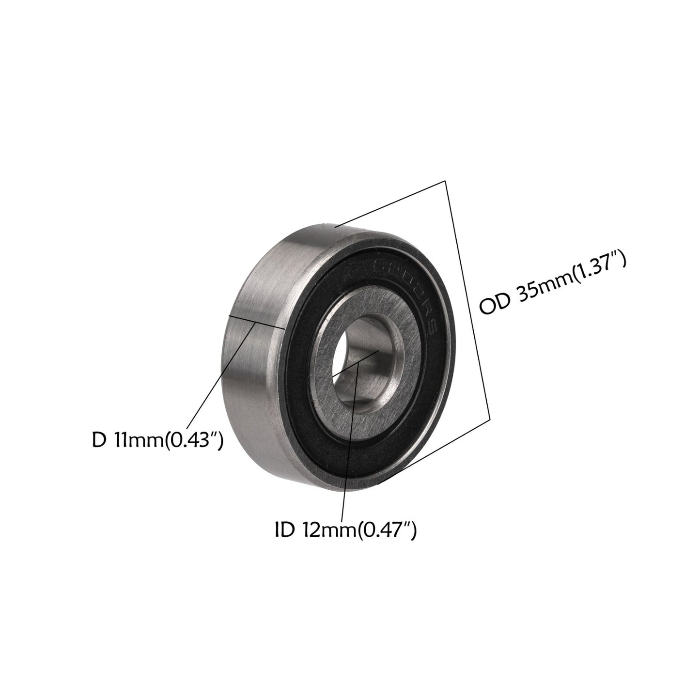 2-Piece Spacing + 4-Piece 6202 RS Bearings for 15mm to 12mm Axles Pit Pro Bikes