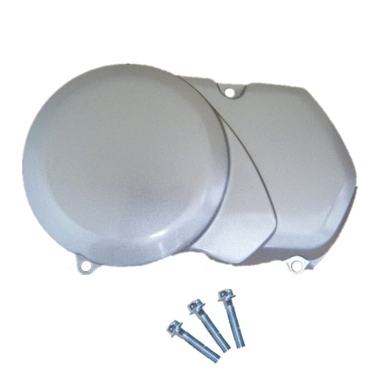 Silver Stator Magneto sprocket protector shell for 50cc, 110cc, 125cc, 70cc, and 150cc Pit bicycles.