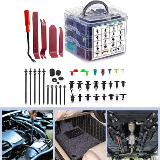 745Pcs Car Plastic Fender Bumper Trim Retainer Rivets Fastener Clips 23 Sizes