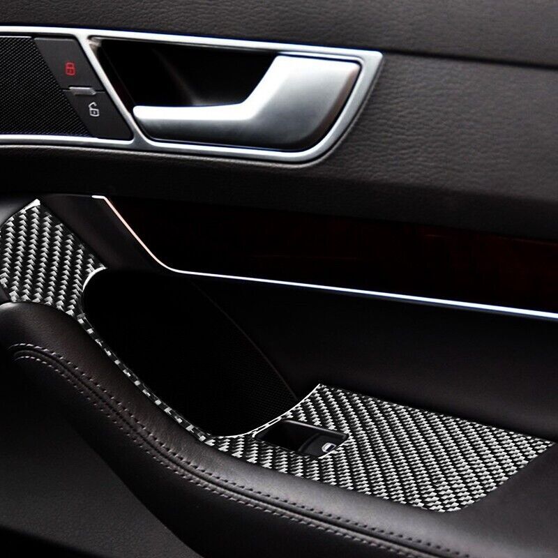 Real Carbon Fiber Car Window Switch Panel Cover Trim for Audi for A6 S6 2005-2011