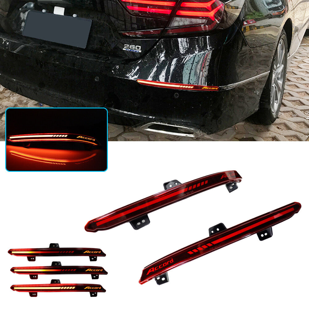 Red LED rear brake light with sequential signal light suitable for 2018-2021 for Honda Accord- v