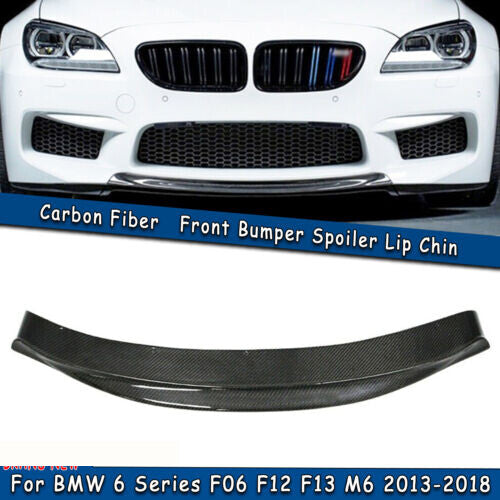 FOR 2014-19 for BMW F06 F12 F13 M6 R STYLE CARBON FIBER FRONT BUMPER CENTER CHIN LIP