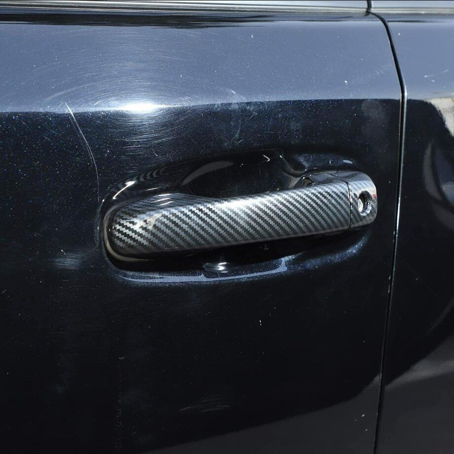 For 17-23 4Runner Carbon Fiber Exterior Door Handle Inserts Trim Cover 8P v