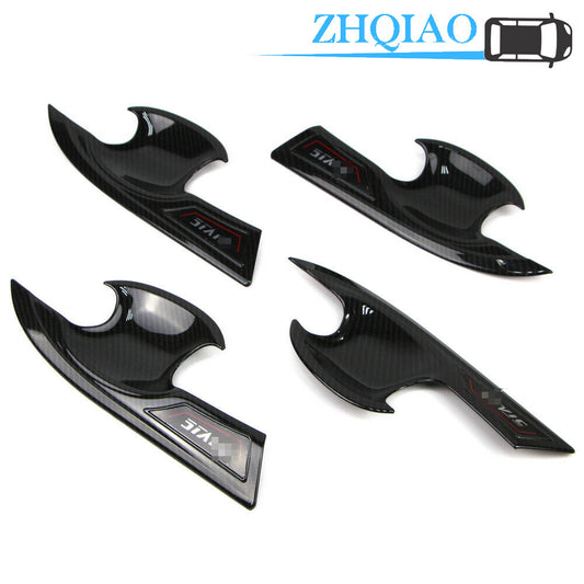 Carbon Fiber Style Door Handle Bowl Cover Trim for Honda for Civic 2016 2017 2018