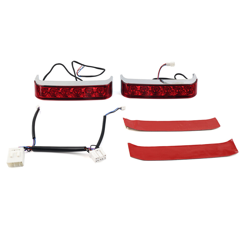 LED Saddlebag Run/Brake/Turn Light Chrome Housing/Red Lens Fit for Harley 2009-2013
