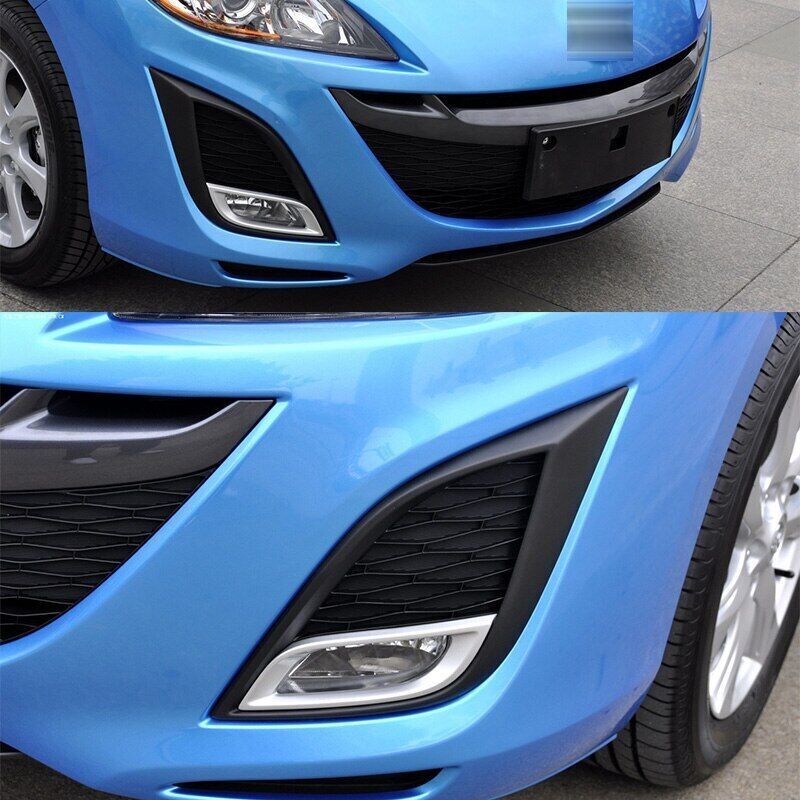Pair Front Bumper Fog Light Lamp Cover Frame Hood Bezel for Mazda 3 2011-2013