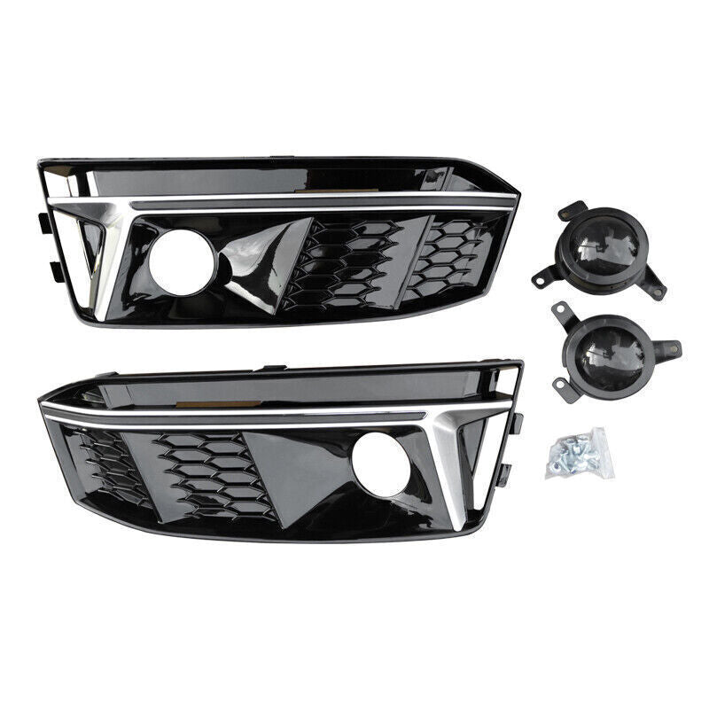 Front bumper grille fog light cover trim for Audi S4, for A4 , B9, and S-LINE (2017-2019) Q