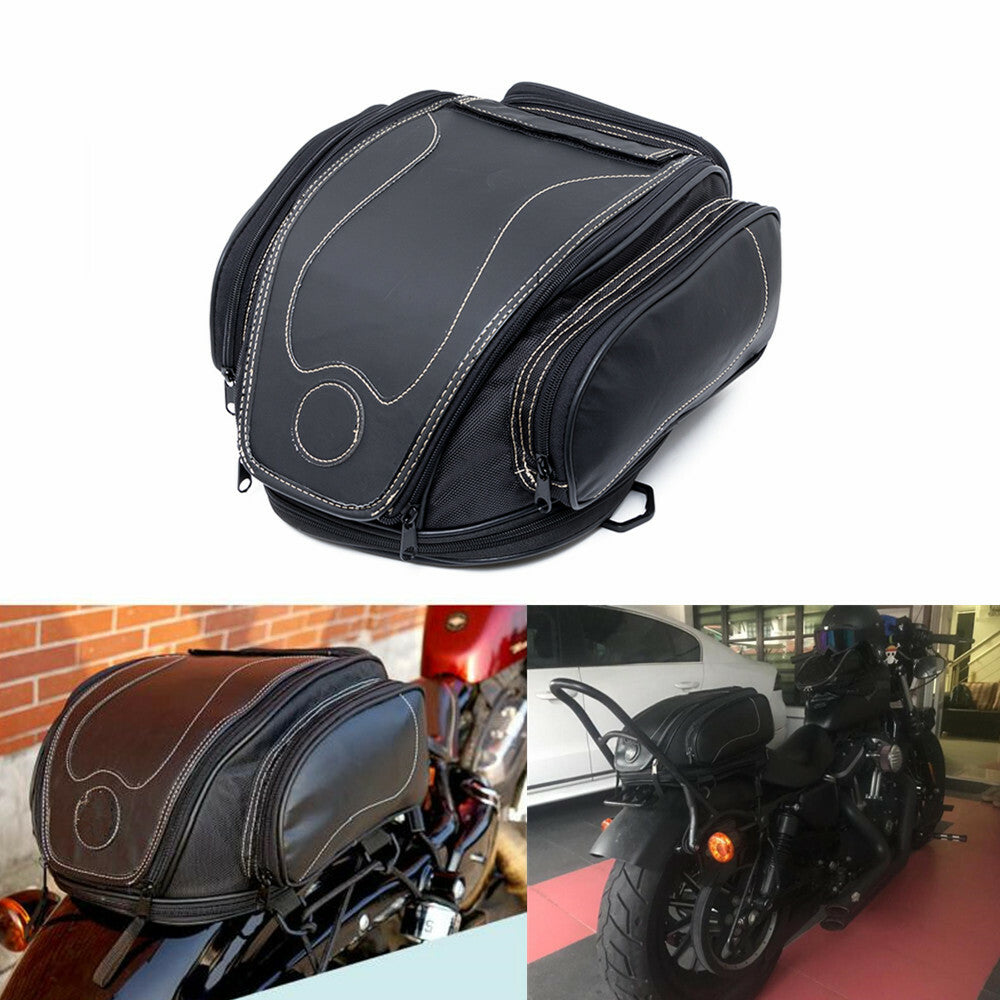 Motorcycle Waterproof Retro Rear for Seat Bag Tail Pack Helmet Bag Shoulder Bag Q