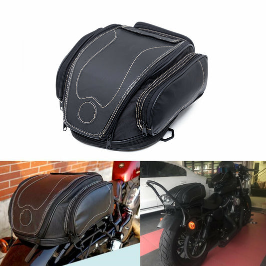 Motorcycle Waterproof Retro Rear for Seat Bag Tail Pack Helmet Bag Shoulder Bag Q
