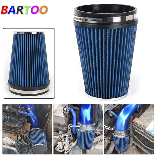 6 152mm Universal Inlet Truck Air Intake Cone Replacement Dry Air Filter BLUE Q