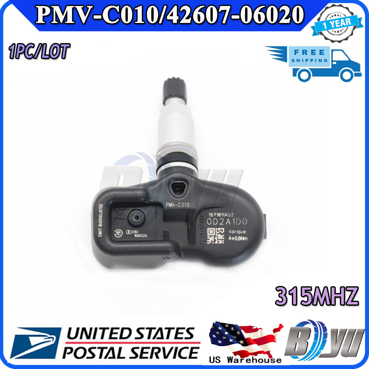 42607-06020 PMV-C010 TPMS Tire Pressure Sensor for Lexus and Sci-Tech PMVC010- v