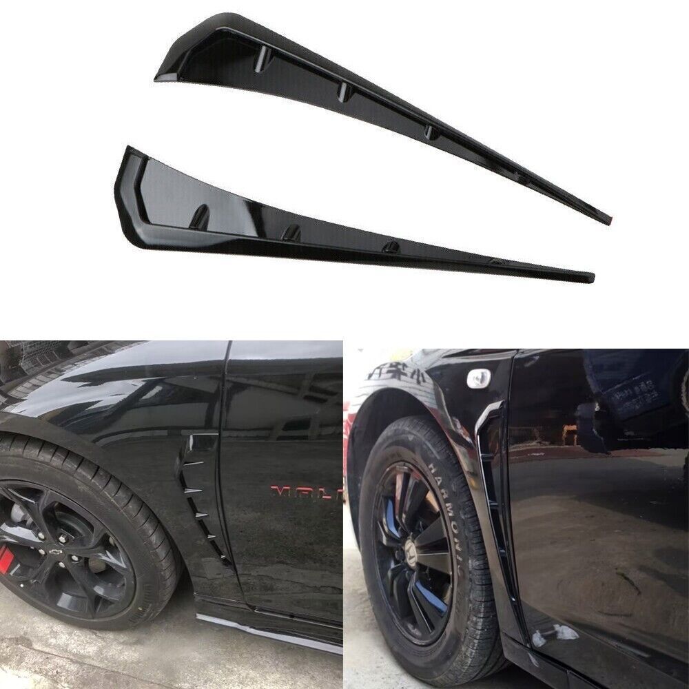 Car Accessories QP-Sport Black Soft TPU Side Fender Vents Air Wing Cover Trim