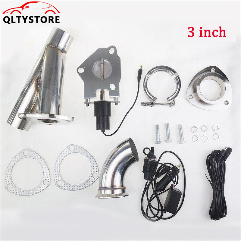 3'' Stainless Electric Exhaust Valve Downpipe Dump Valve Kit with Manual Switch Q