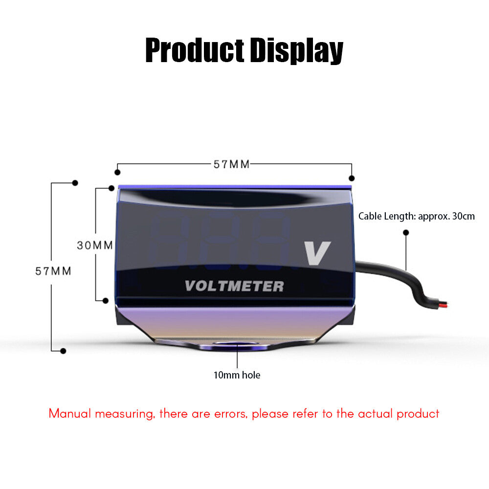 Motorcycle 10-150V Digital Voltmeter Display Waterproof Voltage G9V6 Q