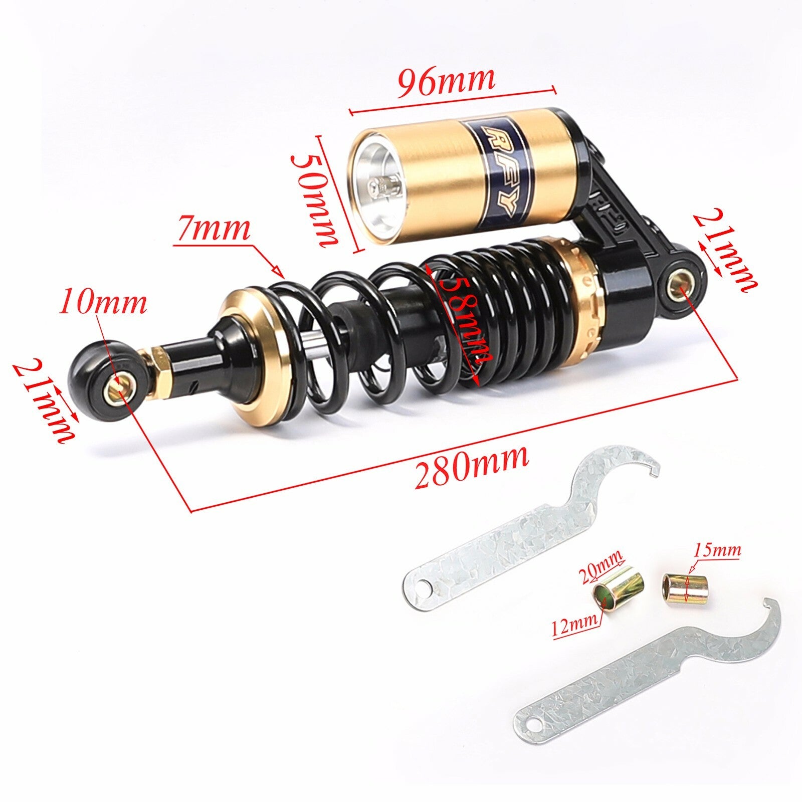 280mm 11-inch rear air shock absorber suitable for motorcycles, Taodao for Honda , pit bikes, all-terrain vehicles, and four-wheelers.