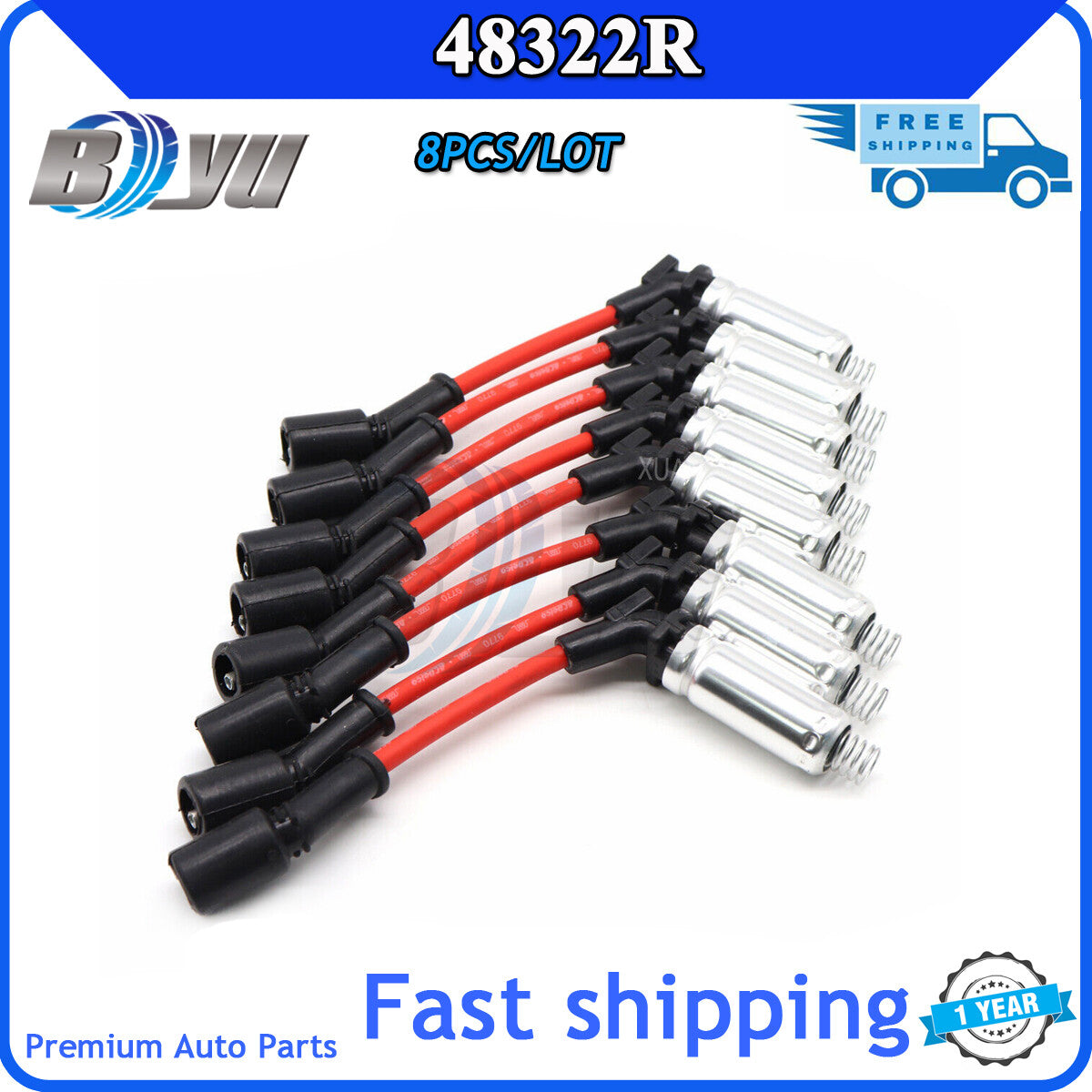 8X 48322R New Spark Plug Ignition Wire Set For 2000-2009 for CHEVY for GMC V8 for Buick Q