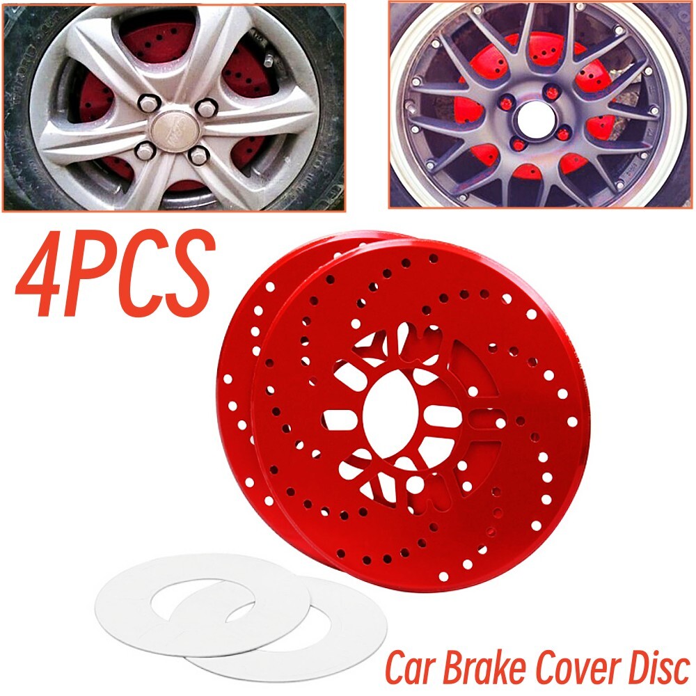 American SUV Aluminum Wheel Brake Disc Cover Decorative Rotor Cross Drill 4 Pieces - n