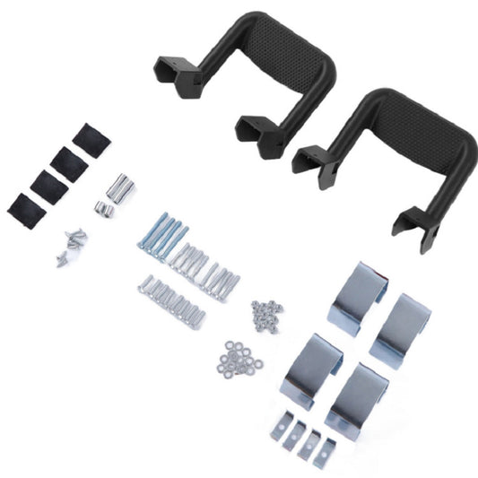 2Xtruck Black Powder Coated Side Pedal/Staff Kit Aluminum for Ford / for Chevy / for GMC / for Dodge