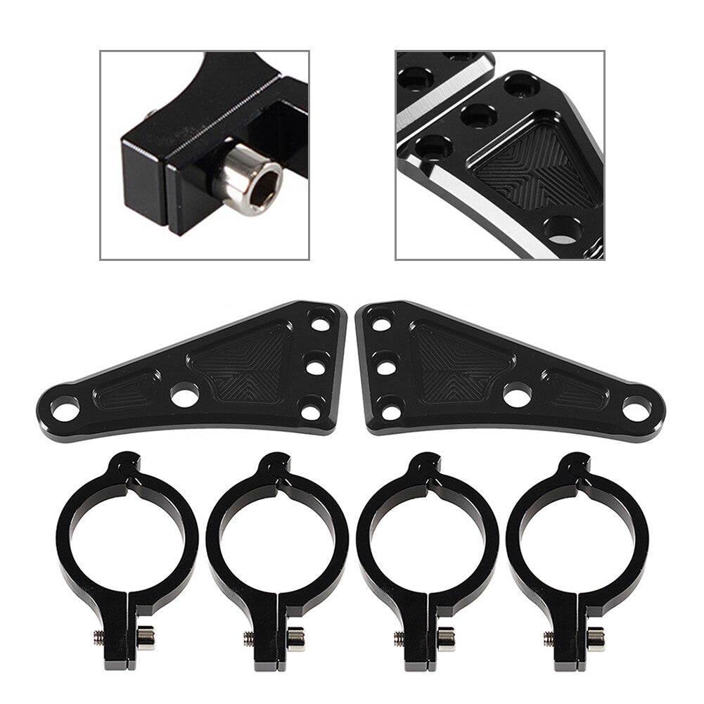 CNC Headlight Lamp Mount Bracket For 41mm Fork Tubes Motorbike Universal Pair Q