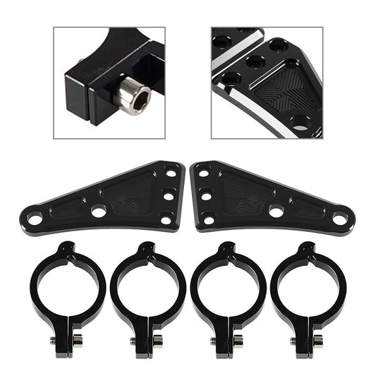 CNC Headlight Lamp Mount Bracket For 41mm Fork Tubes Motorbike Universal Pair Q