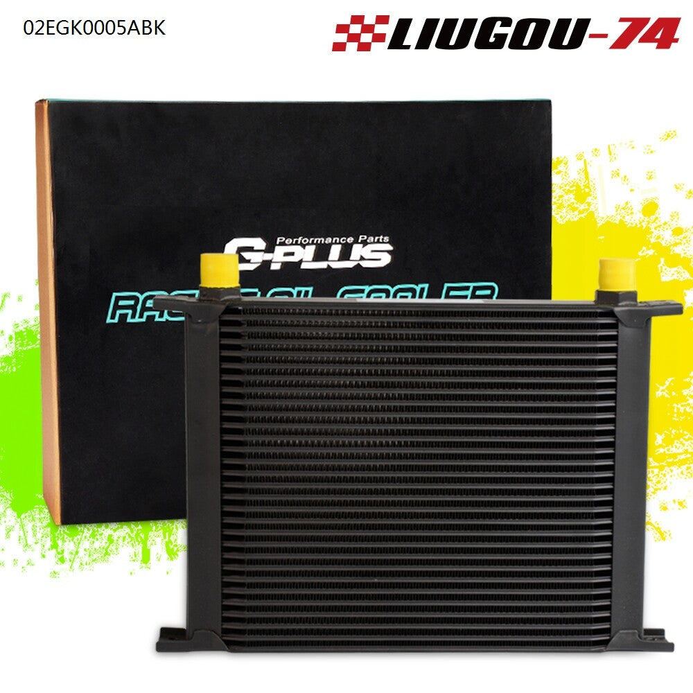 30 Row AN-10AN Universal Aluminum Alloy Engine Inverter Racing Oil Cooler Black - v