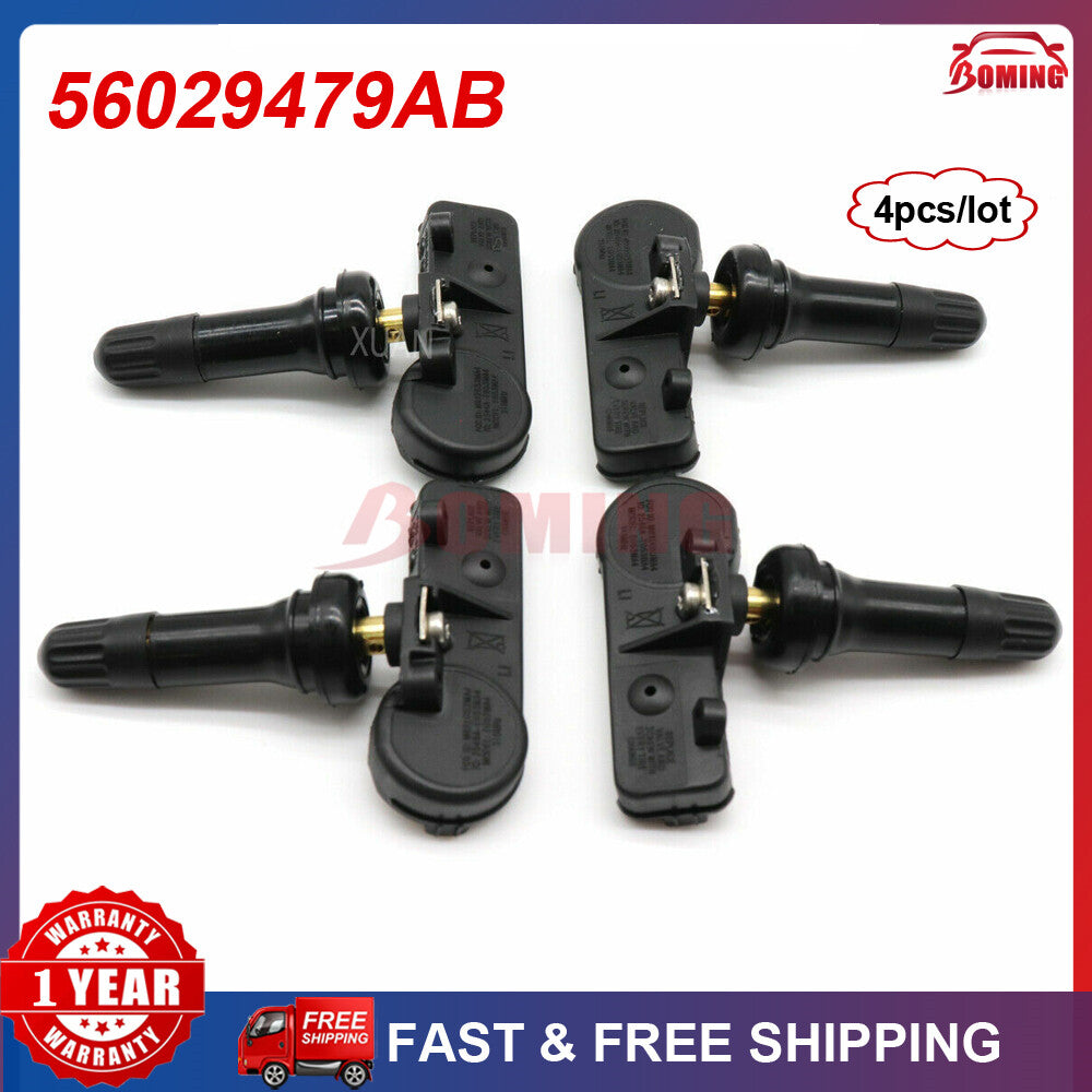 4x 56029479AB TPMS for Dodge for Jeep for Wrangler Grand Cherokee Tire Pressure Sensor