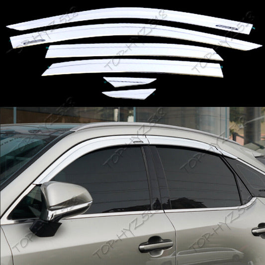 for Lexus RX 2023-2024 Chrome Window Wind Visors Sun Rain Guard Vent Deflectors