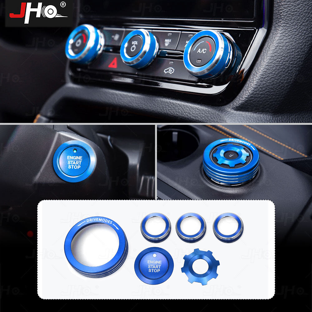 Blue Aluminum Central Control Knob Ring Cover Trim Decor For Ranger 2023-2024