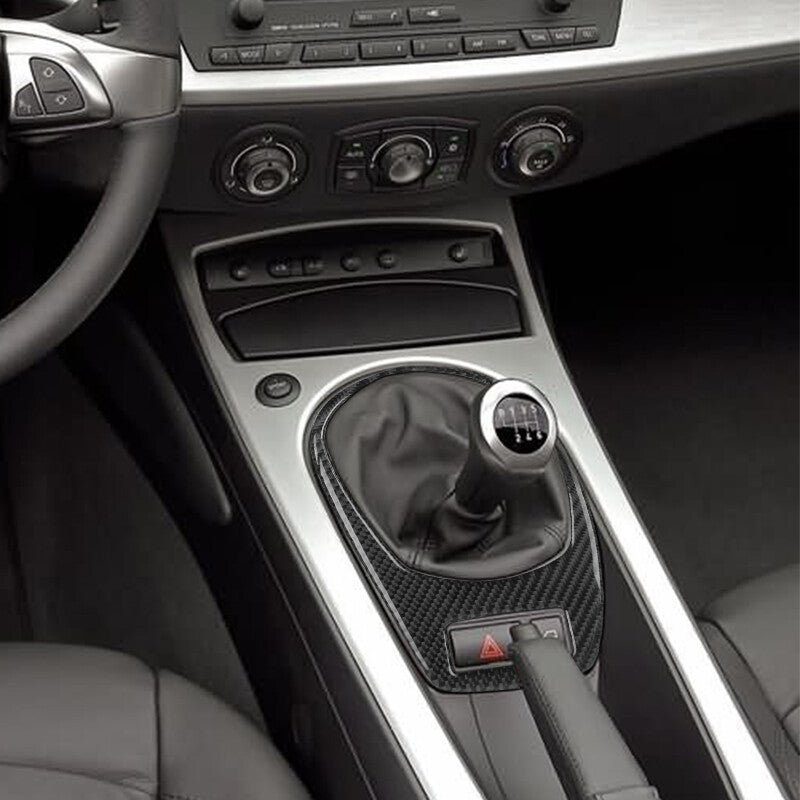 Carbon Fiber Interior Manual Gear Shift Frame Cover Trim for BMW Z4 E85 2003-08