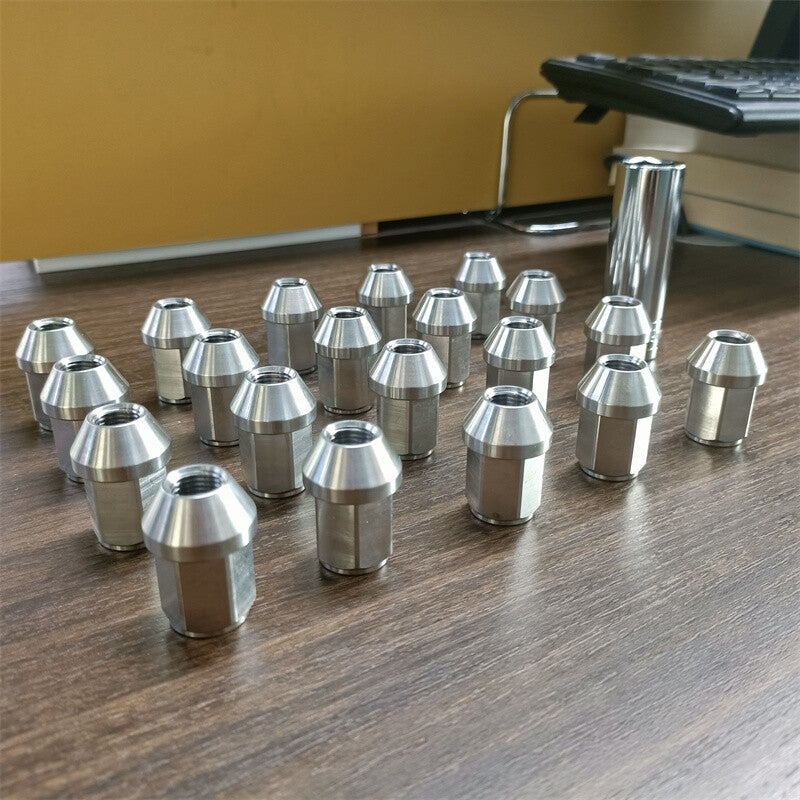 20pcs M12*1.25 Stainless Steel Wheel Nuts Lug Nuts Hex 19mm Length 35mm Q