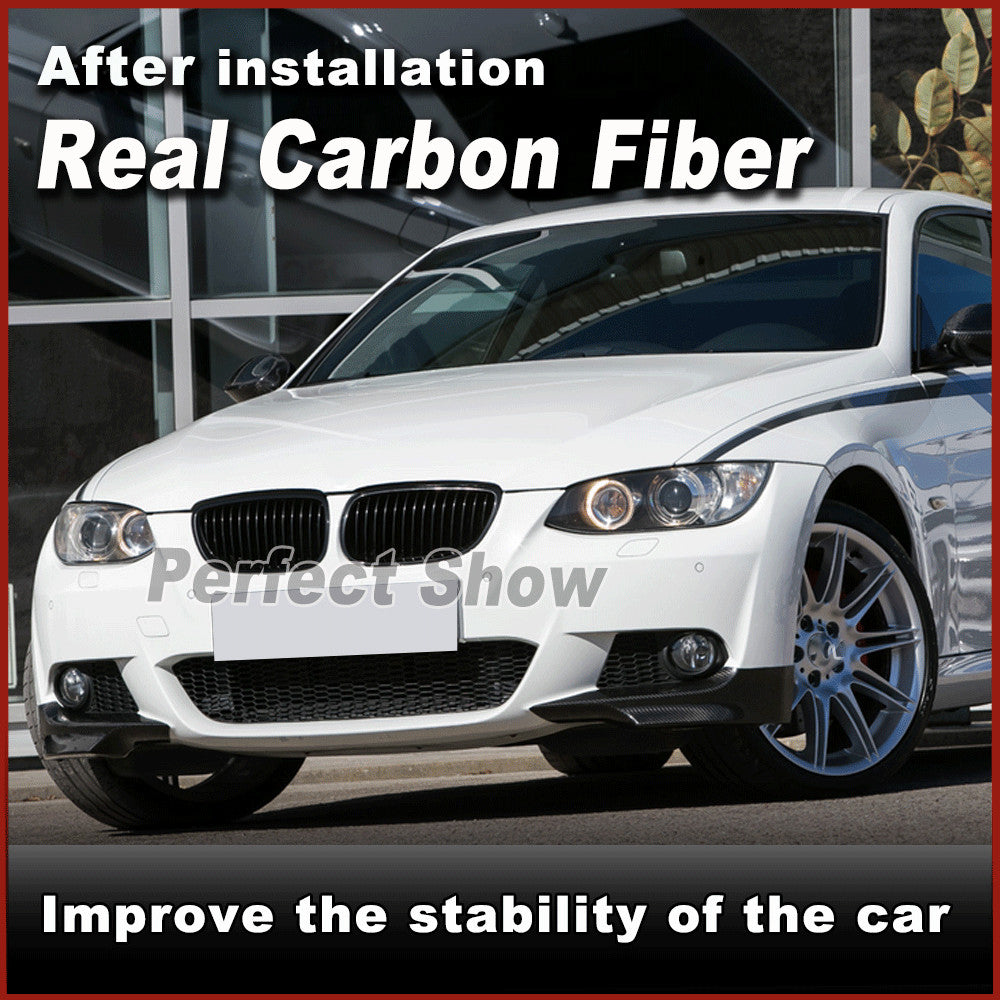 for BMW E92 3 Series Coupe M Tech 07-09 REAL Carbon Front Bumper Splitters Flap