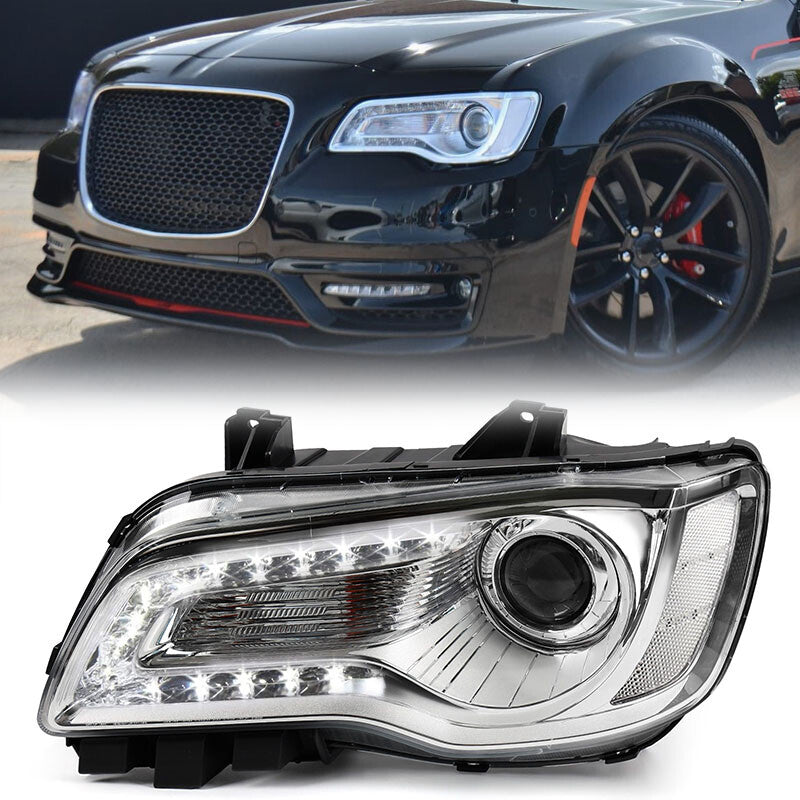 2015 - 2023 for for CHRysler 300 for CHRome Halogen LED DRL Projector Headlights LH v