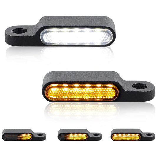 2PCS 12V LED MOTORCYCLE TURN SIGNAL INDICATOR LIGHT for MINI UNIVERSAL BLACK E-TESTED Q