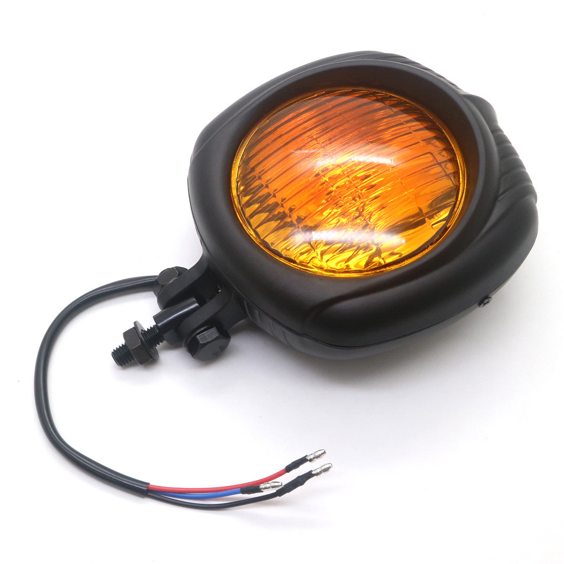 Motorcycle Black Metal Vintage Retro Headlight for Harley Chopper Bobber Custom Q